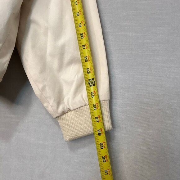 Vintage GANT Men's Size Large White Cotton Full Zip High Neck Bomber Jacket - Picture 14 of 15